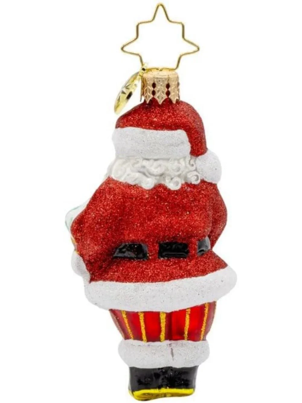 Hand-Crafted European Glass Christmas Tree Ornament, Santa's 2025 Gem Decor